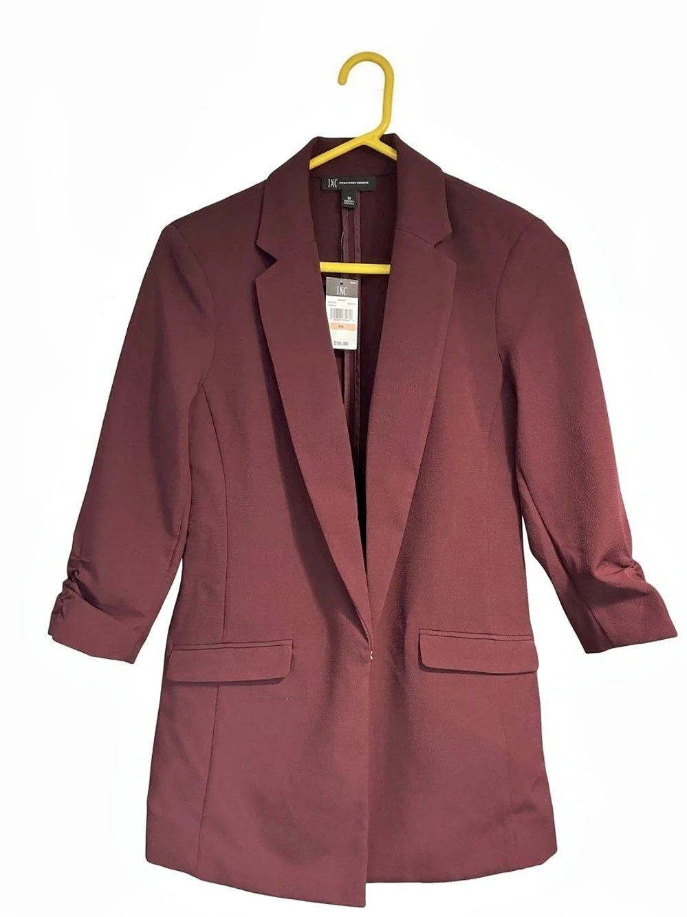 INC 3/4 Sleeve Blazer Burgundy XS NWT